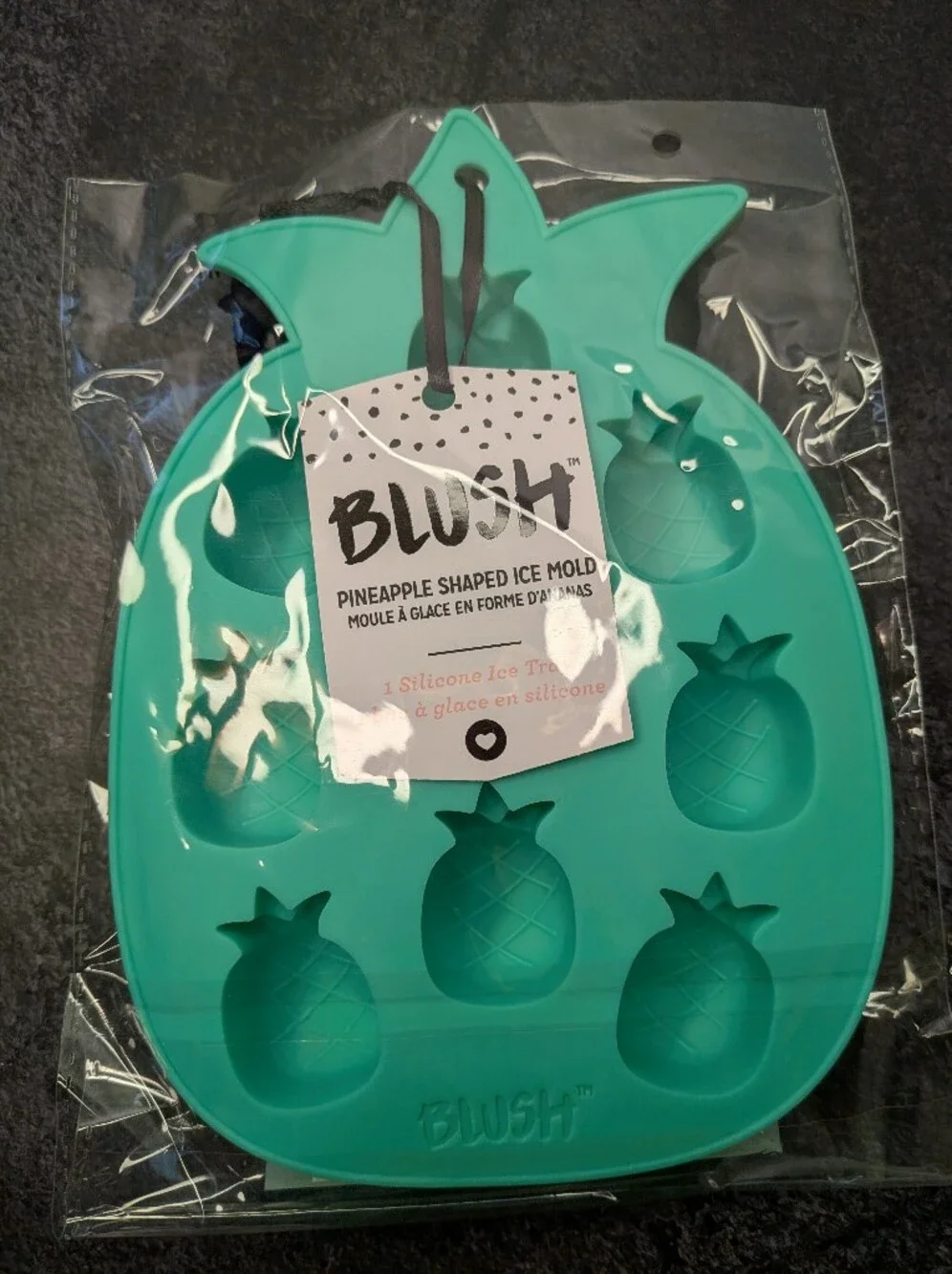 BLUSH Silicone Pineapple Ice Mold Tray SET OF 2 - Teal/Mint Green NIP